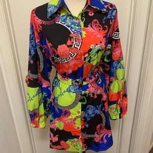 Multi color HI Low top with belt Size M